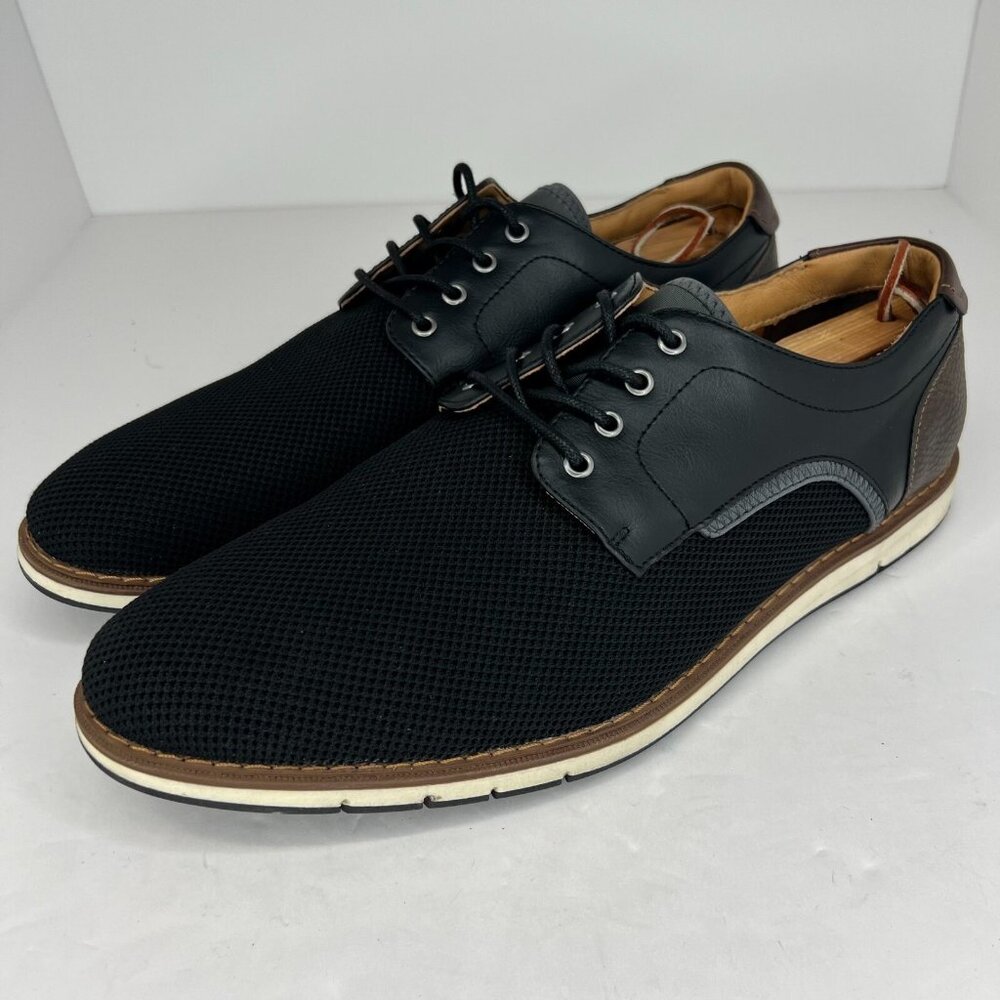 Mix No. 6 Mens Bache Black Oxford Mesh Low Lace Up Size 13 M Dress Shoes